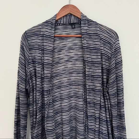 Torrid Womens Sweater Cardigan Knit Size Large Open Front Navy Stripes Waterfall - Picture 16 of 16